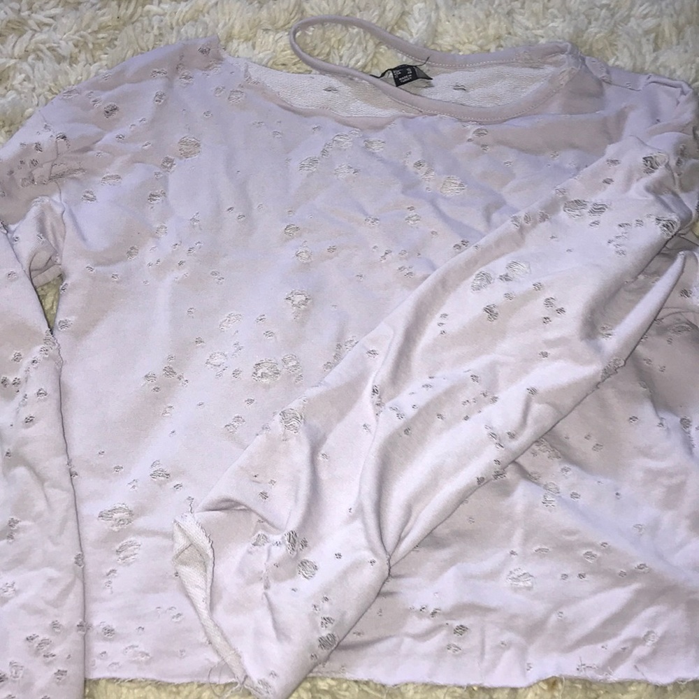 Light purple distressed crewneck!